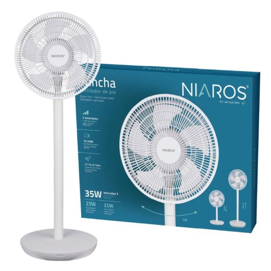 Επιδαπέδιος Ανεμιστήρας Niaros Puncha 35W Λευκό