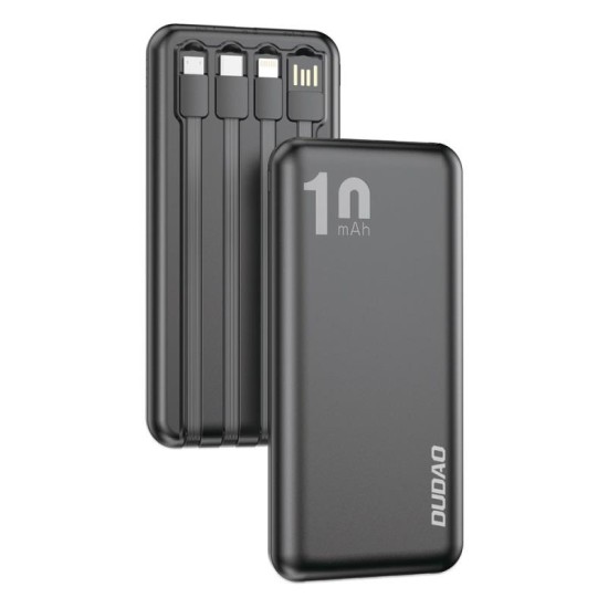 Φορτιστής Ανάγκης Dudao K6Pro 10000mAh με 4 Ενσωματωμένα Καλώδια Μαύρο Φορτιστής Ανάγκης Dudao K6Pro 10000mAh με 4 Ενσωματωμένα Καλώδια Μαύρο
