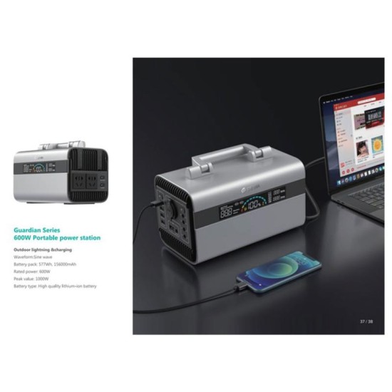 Φορητός Σταθμός Παραγωγής Ενέργειας Devia BPS-600M 600W Guardian Μαύρο