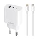 Φορτιστής Ταξιδίου Ταχείας Φόρτισης Maxlife MXTC-06-20AC με Διπλή Έξοδο USB A & USB C 20W & Καλώδιο USB C σε Lightning 1m Λευκό Φορτιστής Ταξιδίου Ταχείας Φόρτισης Maxlife MXTC-06-20AC με Διπλή Έξοδο USB A & USB C 20W & Καλώδιο USB C σε Lightning 1m Λευκό