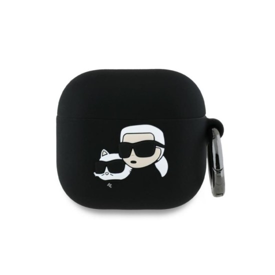 Θήκη Σιλικόνης Karl Lagerfeld Apple AirPods 4 (2024) Karl & Choupette Heads 3D Μαύρο Θήκη Σιλικόνης Karl Lagerfeld Apple AirPods 4 (2024) Karl & Choupette Heads 3D Μαύρο