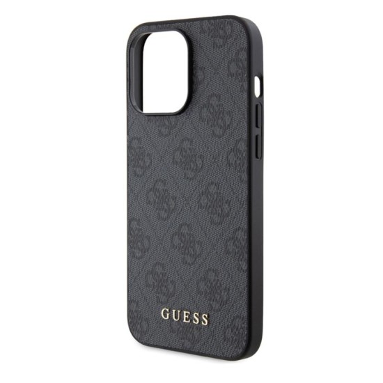 Θήκη PU Guess Apple iPhone 15 Pro Max Hardcase Metal Gold Logo 4G Γκρι Θήκη PU Guess Apple iPhone 15 Pro Max Hardcase Metal Gold Logo 4G Γκρι