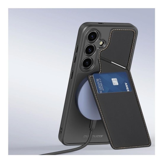 Θήκη Δερμάτινη Dux Ducis Rafi II Mag 3 σε 1 MagSafe RFID Blocker Samsung S921B Galaxy S24 5G με Stand Μαύρο Θήκη Δερμάτινη Dux Ducis Rafi II Mag 3 σε 1 MagSafe RFID Blocker Samsung S921B Galaxy S24 5G με Stand Μαύρο
