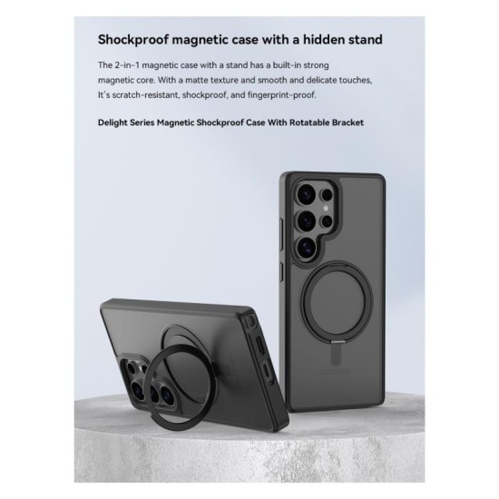 Θήκη TPU & PC Shock Proof Devia Magnetic Samsung Galaxy S25 5G με Περιστρεφόμενο Βραχίονα Delight Διάφανο Θήκη TPU & PC Shock Proof Devia Magnetic Samsung Galaxy S25 5G με Περιστρεφόμενο Βραχίονα Delight Διάφανο