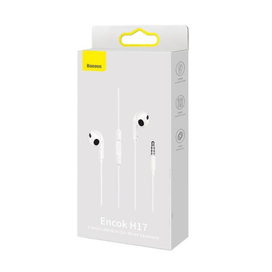 Hands Free Stereo Baseus Encok H17 3.5mm Λευκό Hands Free Stereo Baseus Encok H17 3.5mm Λευκό