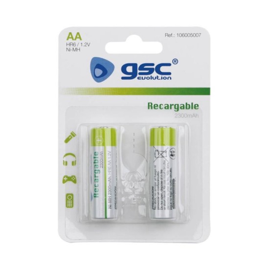 Μπαταρία GSC Επαναφορτιζόμενη Ni-MH AA 2300mAh HR06 1.2V (2 τεμ.) Μπαταρία GSC Επαναφορτιζόμενη Ni-MH AA 2300mAh HR06 1.2V (2 τεμ.)