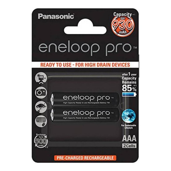 Μπαταρία Επαναφορτιζόμενη Panasonic Eneloop Pro AAA 930mAh NiMH (2 τεμ.) Μπαταρία Επαναφορτιζόμενη Panasonic Eneloop Pro AAA 930mAh NiMH (2 τεμ.)