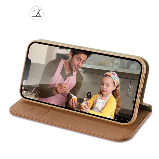 Θήκη Δερμάτινη Dux Ducis Hivo RFID Wallet Apple iPhone 15 Pro Καφέ