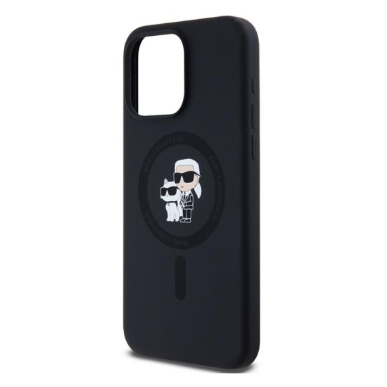 Θήκη Σιλικόνης Karl Lagerfeld Apple iPhone 15 Pro Max Magsafe Karl & Choupette Heads Μαύρο Θήκη Σιλικόνης Karl Lagerfeld Apple iPhone 15 Pro Max Magsafe Karl & Choupette Heads Μαύρο