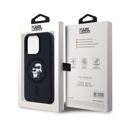 Θήκη Σιλικόνης Karl Lagerfeld Apple iPhone 15 Pro Magsafe Karl & Choupette Heads Μαύρο Θήκη Σιλικόνης Karl Lagerfeld Apple iPhone 15 Pro Magsafe Karl & Choupette Heads Μαύρο