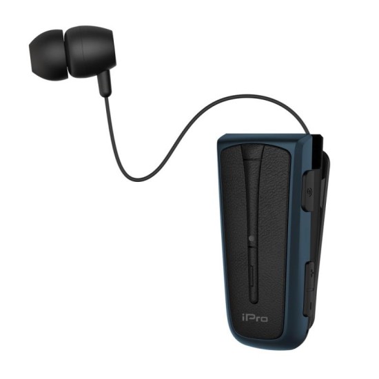 Στερεοφωνικό Ακουστικό Bluetooth iPro RH219s Retractable με Δόνηση Μαύρο-Μπλε Στερεοφωνικό Ακουστικό Bluetooth iPro RH219s Retractable με Δόνηση Μαύρο-Μπλε