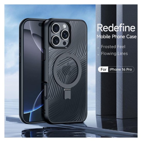 Θήκη TPU & PC Dux Ducis Aimo Magnetic MagSafe με Stand Apple iPhone 16 Pro Μαύρο Θήκη TPU & PC Dux Ducis Aimo Magnetic MagSafe με Stand Apple iPhone 16 Pro Μαύρο