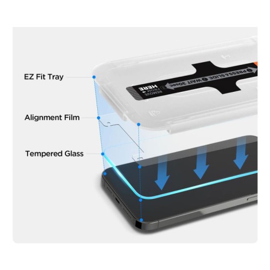 Tempered Glass Full Face Spigen Glas.tR EZ-FIT Apple iPhone 13/ 13 Pro/ 14/ 16e (2 τεμ.) Tempered Glass Full Face Spigen Glas.tR EZ-FIT Apple iPhone 13/ 13 Pro/ 14/ 16e (2 τεμ.)