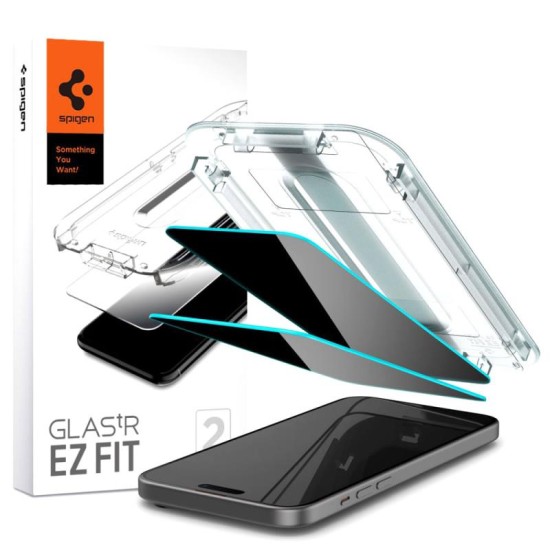 Tempered Glass Full Face Spigen Glas.tR EZ-FIT Privacy Apple iPhone 15/ 16 (2 τεμ.) Tempered Glass Full Face Spigen Glas.tR EZ-FIT Privacy Apple iPhone 15/ 16 (2 τεμ.)