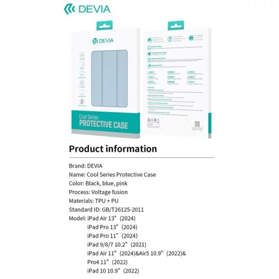 Θήκη Flip TPU Devia Apple iPad Air 13 (2024) Cool Series Μαύρο