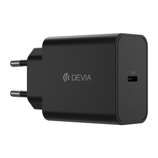 Φορτιστής Ταξιδίου Ταχείας Φόρτισης Devia GS-W45A0948 45W με Έξοδο USB C PD Rocket Μαύρο Φορτιστής Ταξιδίου Ταχείας Φόρτισης Devia GS-W45A0948 45W με Έξοδο USB C PD Rocket Μαύρο