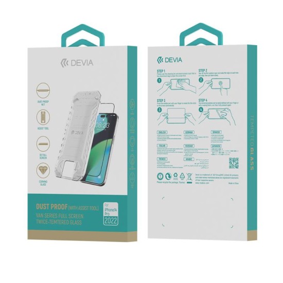 Tempered Glass Full Face Anti-Static Devia Apple iPhone 14 Pro Van Μαύρο (1 τεμ.) Tempered Glass Full Face Anti-Static Devia Apple iPhone 14 Pro Van Μαύρο (1 τεμ.)