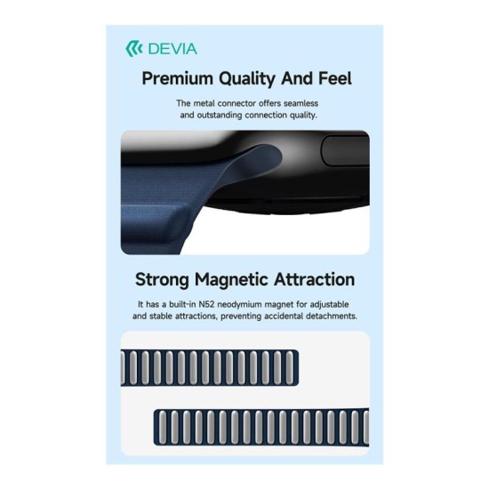 Λουράκι Devia Fiber Magnet Apple Watch (42/ 44/ 45/ 49mm) Deluxe Ανοιχτό Καφέ Λουράκι Devia Fiber Magnet Apple Watch (42/ 44/ 45/ 49mm) Deluxe Ανοιχτό Καφέ