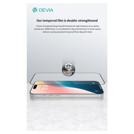 Tempered Glass Full Face Anti-Static Devia Apple iPhone 16 Van Μαύρο (1 τεμ.) Tempered Glass Full Face Anti-Static Devia Apple iPhone 16 Van Μαύρο (1 τεμ.)
