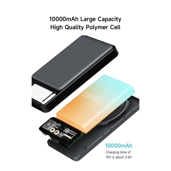 Ασύρματος Φορτιστής Ανάγκης Devia S28 Magnetic 22.5W 10000mAh Extreme Speed Σκούρο Γκρι
