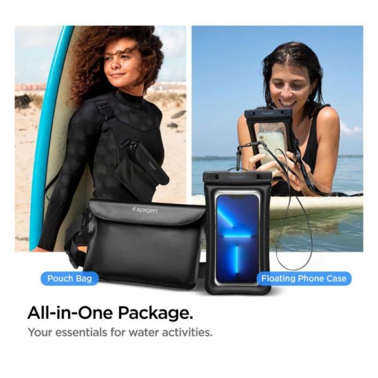Universal Αδιάβροχη Θήκη & Τσαντάκι Μέσης Spigen A621 για Smartphones Μαύρο (1 τεμ.)