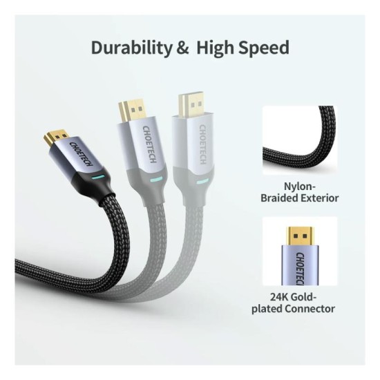 Καλώδιο HDMI σε HDMI Nylon Choetech XHH01 8K 2,0m Μαύρο Καλώδιο HDMI σε HDMI Nylon Choetech XHH01 8K 2,0m Μαύρο