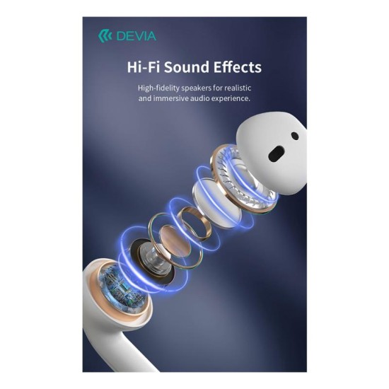 True Wireless Ακουστικά Bluetooth Devia Airbuds TWS EM053 Λευκό True Wireless Ακουστικά Bluetooth Devia Airbuds TWS EM053 Λευκό