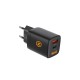 Φορτιστής Ταξιδίου Ταχείας Φόρτισης Hammer RapidCharge Duo με Διπλή Έξοδο USB A & USB C PD 30W Μαύρο Φορτιστής Ταξιδίου Ταχείας Φόρτισης Hammer RapidCharge Duo με Διπλή Έξοδο USB A & USB C PD 30W Μαύρο