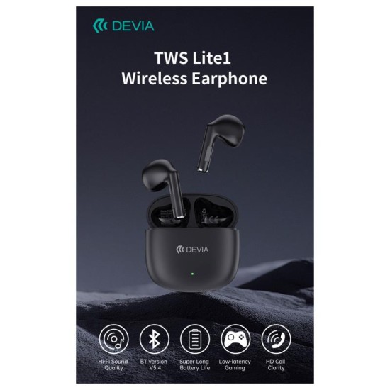 True Wireless Ακουστικά Bluetooth Devia EM404 Lite1 Λευκό True Wireless Ακουστικά Bluetooth Devia EM404 Lite1 Λευκό