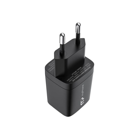 Φορτιστής Ταξιδίου Ταχείας Φόρτισης myPhone SWIFTCHARGE DUO με Διπλή Έξοδο USB A & USB C PD 20W Μαύρο Φορτιστής Ταξιδίου Ταχείας Φόρτισης myPhone SWIFTCHARGE DUO με Διπλή Έξοδο USB A & USB C PD 20W Μαύρο