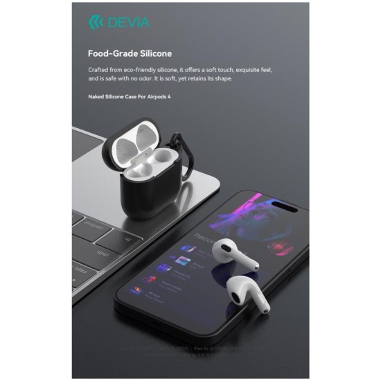 Θήκη Σιλικόνης Devia Apple AirPods 4 Naked Καφέ Θήκη Σιλικόνης Devia Apple AirPods 4 Naked Καφέ