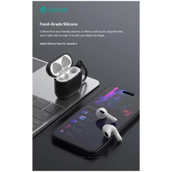 Θήκη Σιλικόνης Devia Apple AirPods 4 Naked Καφέ Θήκη Σιλικόνης Devia Apple AirPods 4 Naked Καφέ