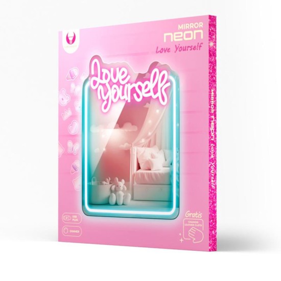 Neon LED Forever Light Καθρέπτης FMNE01 LOVE YOURSELF Μπλε-Ροζ Neon LED Forever Light Καθρέπτης FMNE01 LOVE YOURSELF Μπλε-Ροζ