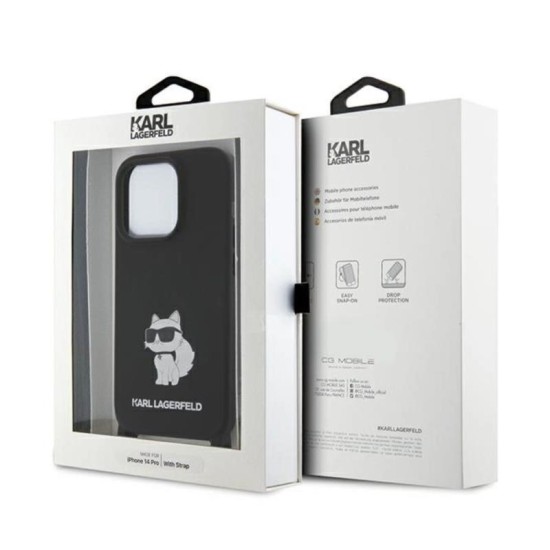 Θήκη Σιλικόνης Karl Lagerfeld Apple iPhone 15 Pro Max Crossbody Choupette Μαύρο Θήκη Σιλικόνης Karl Lagerfeld Apple iPhone 15 Pro Max Crossbody Choupette Μαύρο
