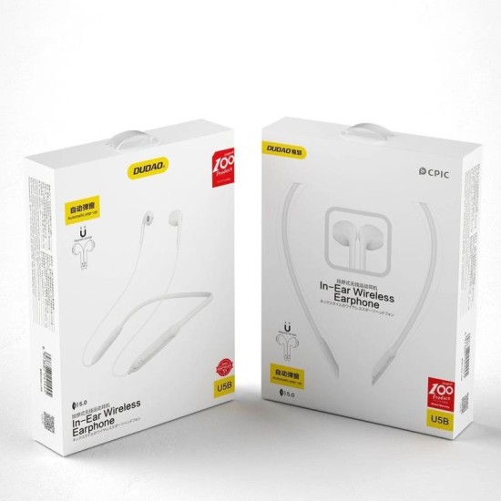 True Wireless Ακουστικά Bluetooth Dudao U5B Neckband Μαγνητικά Λευκό True Wireless Ακουστικά Bluetooth Dudao U5B Neckband Μαγνητικά Λευκό