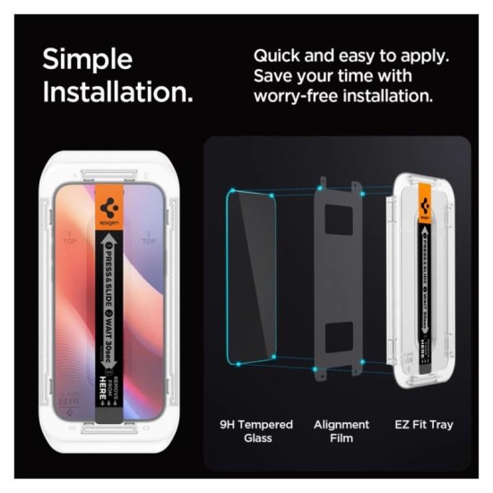Tempered Glass Full Face Spigen Glas.tR EZ-FIT Privacy Apple iPhone 16 Pro Max (2 τεμ.) Tempered Glass Full Face Spigen Glas.tR EZ-FIT Privacy Apple iPhone 16 Pro Max (2 τεμ.)