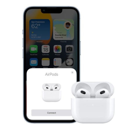 Ακουστικό Bluetooth Apple MME73 AirPods 3 με Θήκη Φόρτισης Lightning Λευκό