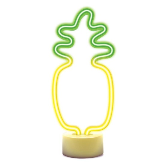 Neon LED Forever Light FSC-12 PINEAPPLE (USB/Μπαταρίας & On/Off) με Stand Κίτρινο-Πράσινο Neon LED Forever Light FSC-12 PINEAPPLE (USB/Μπαταρίας & On/Off) με Stand Κίτρινο-Πράσινο