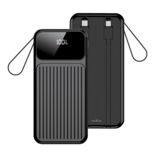 Φορτιστής Ανάγκης Maxlife MXPB-06 PD 22.5W 10000 mAh με Καλώδια USB C & Lightning Μαύρο Φορτιστής Ανάγκης Maxlife MXPB-06 PD 22.5W 10000 mAh με Καλώδια USB C & Lightning Μαύρο
