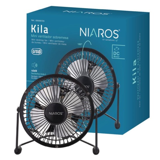 Επιτραπέζιος Ανεμιστήρας Niaros Kila USB 2.5W Mini Μαύρο Επιτραπέζιος Ανεμιστήρας Niaros Kila USB 2.5W Mini Μαύρο