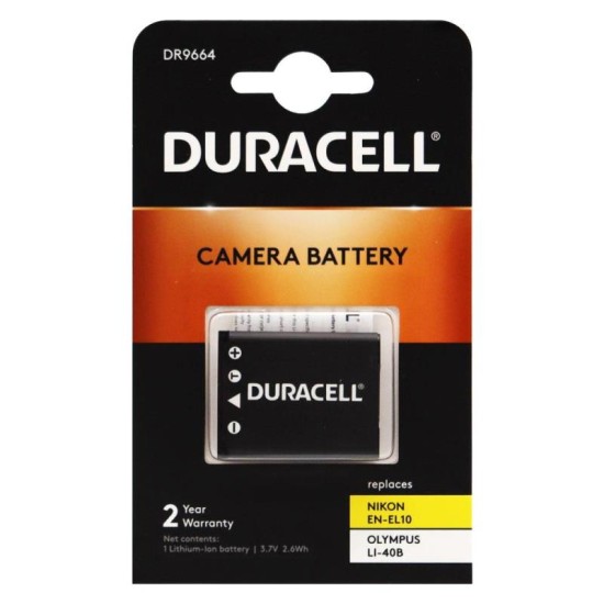 Μπαταρία Κάμερας Duracell DR9664 για Olympus LI-40B & Nikon EN-EL10 3.7V 700mAh (1 τεμ) Μπαταρία Κάμερας Duracell DR9664 για Olympus LI-40B & Nikon EN-EL10 3.7V 700mAh (1 τεμ)