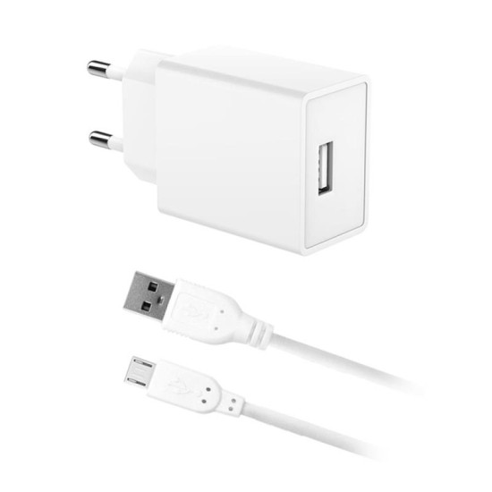 Φορτιστής Ταξιδίου inos με Έξοδο USB A 12W & Micro USB Καλώδιο 1m Λευκό Φορτιστής Ταξιδίου inos με Έξοδο USB A 12W & Micro USB Καλώδιο 1m Λευκό