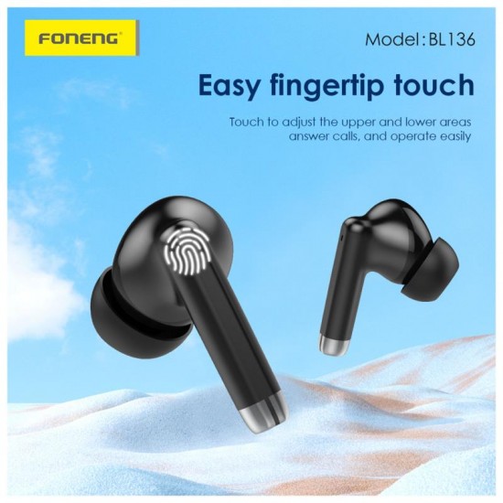 True Wireless Ακουστικά Bluetooth Foneng BL136 Λευκό True Wireless Ακουστικά Bluetooth Foneng BL136 Λευκό