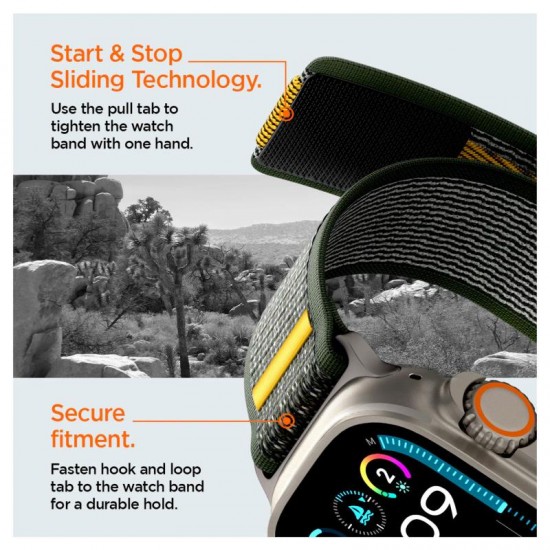 Λουράκι Spigen Athlex Air Apple Watch 6/ 7/ 8/ 9/ 10/ SE/ Ultra 1/ 2 (44/ 45/ 46/ 49mm) Active Πράσινο