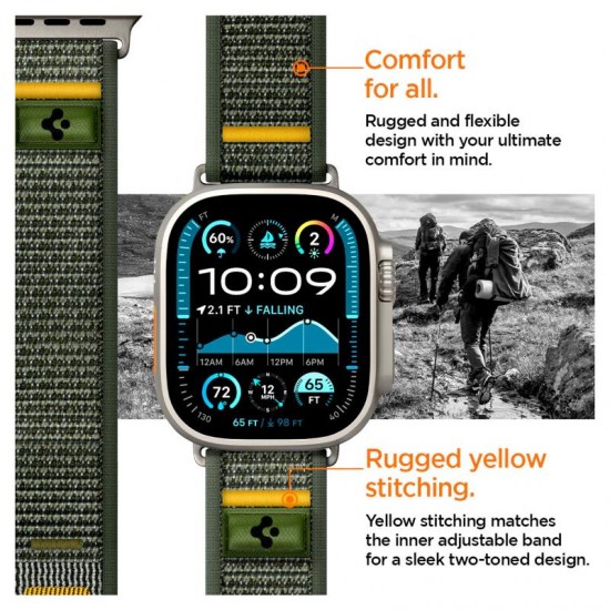 Λουράκι Spigen Athlex Air Apple Watch 6/ 7/ 8/ 9/ 10/ SE/ Ultra 1/ 2 (44/ 45/ 46/ 49mm) Active Πράσινο