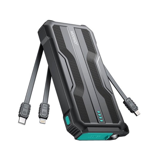 Φορτιστής Ανάγκης Joyroom JR-L016 12W 10000mAh με Φακό & Καλώδια USB C, Lightning & Micro USB Μαύρο Φορτιστής Ανάγκης Joyroom JR-L016 12W 10000mAh με Φακό & Καλώδια USB C, Lightning & Micro USB Μαύρο