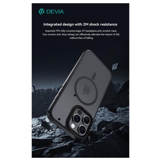 Θήκη TPU & PC Shock Proof Devia Magnetic Apple iPhone 16 Pro Max Pino Μαύρο Θήκη TPU & PC Shock Proof Devia Magnetic Apple iPhone 16 Pro Max Pino Μαύρο