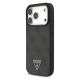 Θήκη PU Guess Apple iPhone 17 Pro Max Hardcase Classic Logo 4G Triangle με Pearl Strap Μαύρο