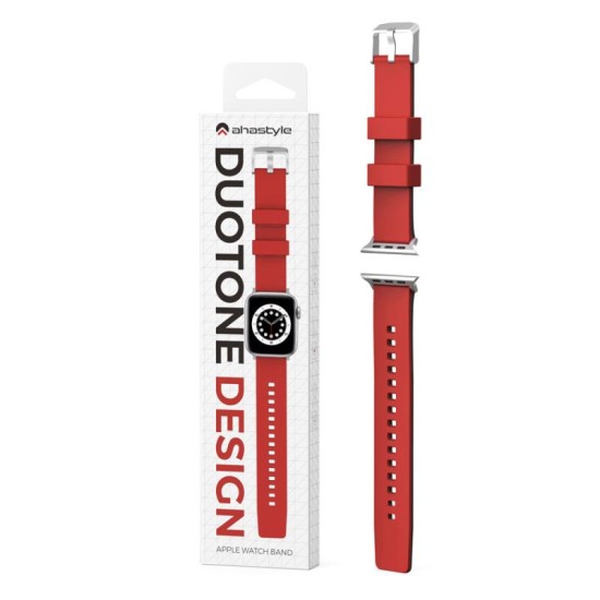 Λουράκι Σιλικόνης Ahastyle WA11 Duotone Premium Silicone Apple Watch (42/ 44/ 45mm) Σκούρο Κόκκινο-Μαύρο Λουράκι Σιλικόνης Ahastyle WA11 Duotone Premium Silicone Apple Watch (42/ 44/ 45mm) Σκούρο Κόκκινο-Μαύρο