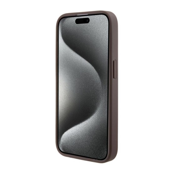 Θήκη PU Guess Apple iPhone 15 Pro Hardcase Metal Gold Logo 4G Καφέ Θήκη PU Guess Apple iPhone 15 Pro Hardcase Metal Gold Logo 4G Καφέ